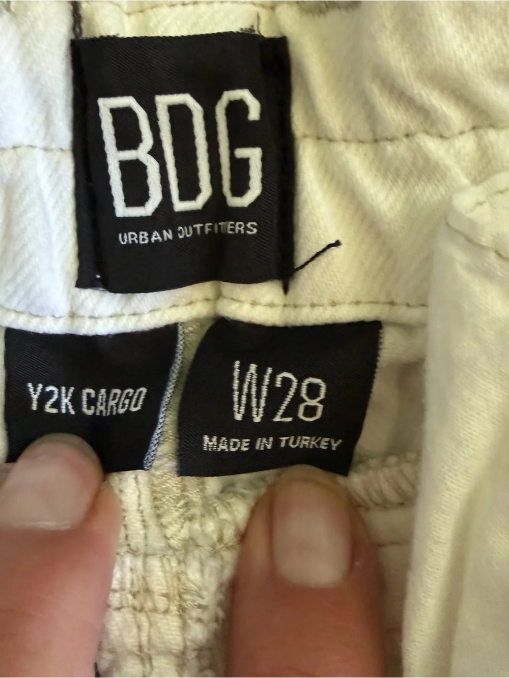 BDG Y2K Cargo Cream Wide-Leg Cargo Pants - Picture 4 of 8